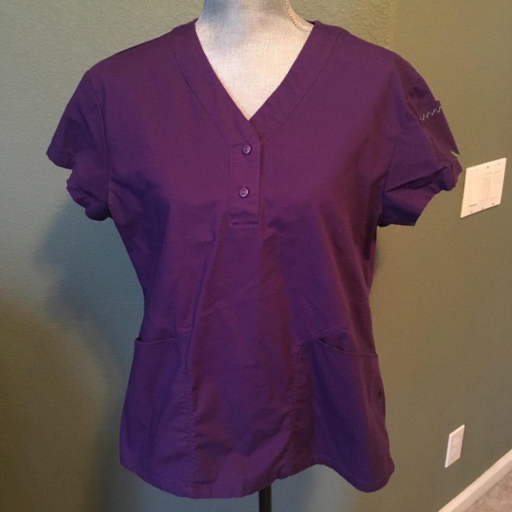 Last Chance! Crocs Plum Flared Hem Scrub Top